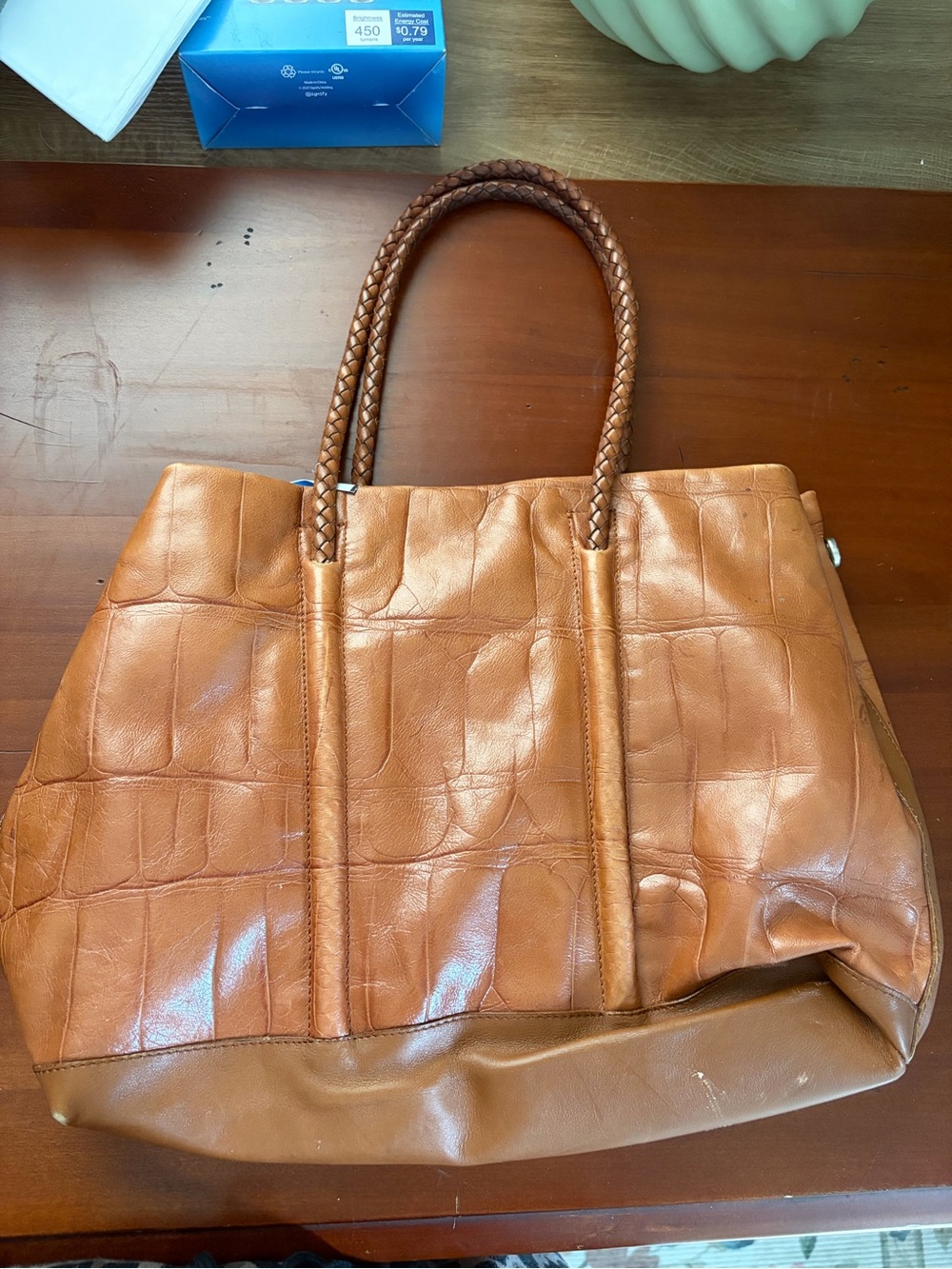 Falor le borse Tan Leather Shoulder purse Bag for Women